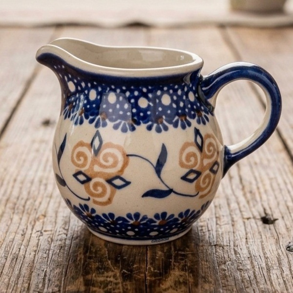 Vintage Manufaktura Polish Pottery Creamer Pitcher Hand Made in Poland